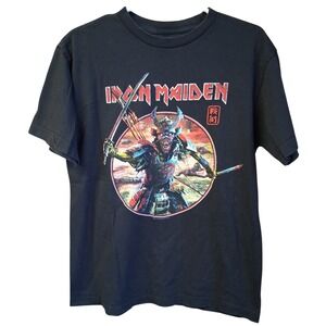 Iron Maiden Senjutsu Eddie Warrior Circle Black SS  T-shirt Medium EUC